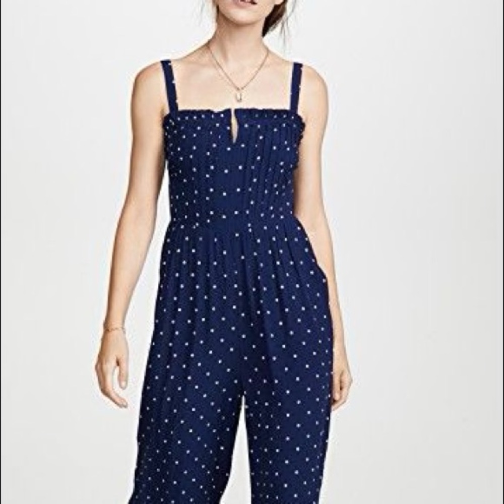 Madewell Pintuck Cami Jumpsuit in polka dot - Picture 3 of 5